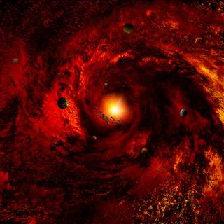 Red galaxy desktop wallpaper