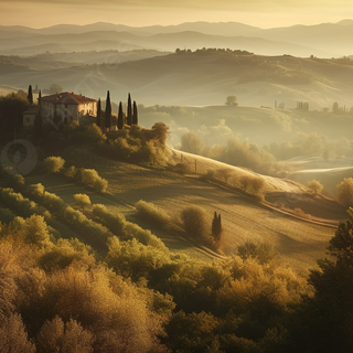 Italian countryside wallpaper