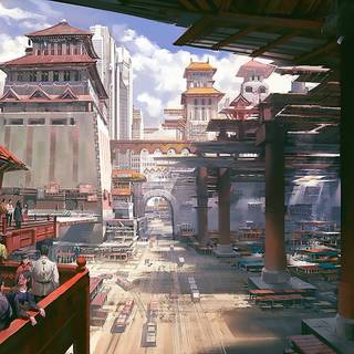 Anime architecture wallpaper