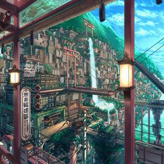 Anime architecture wallpaper