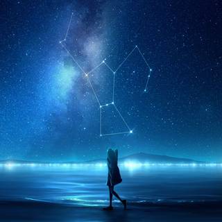 Beach night anime wallpaper