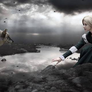 Dark art girl wallpaper