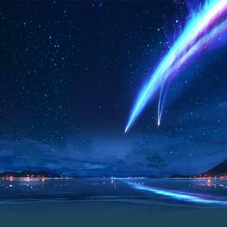 Beach night anime wallpaper