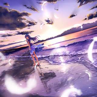 Beach night anime wallpaper