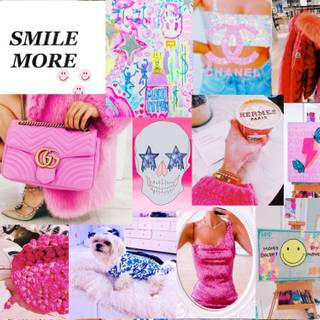 Collage preppy laptop wallpaper