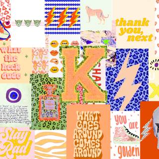 Collage preppy laptop wallpaper