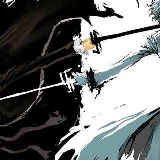 Black and white anime PC wallpaper