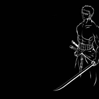 Black and white anime PC wallpaper