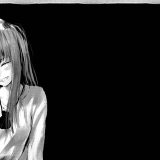 Black and white anime PC wallpaper