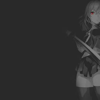 Black and white anime PC wallpaper
