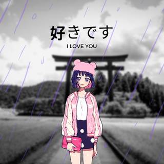 Black and white anime PC wallpaper