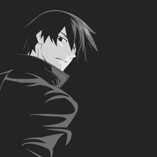 Black and white anime PC wallpaper