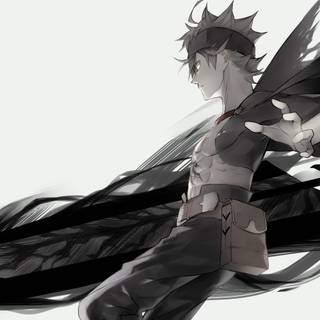 Black and white anime PC wallpaper