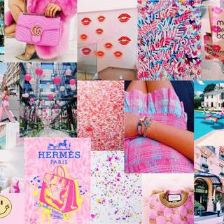 Collage preppy laptop wallpaper