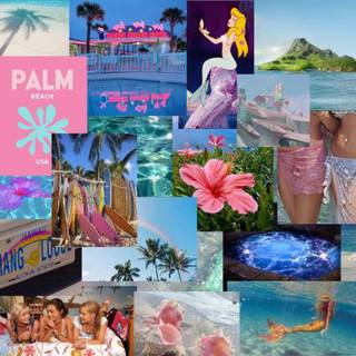 Collage preppy laptop wallpaper