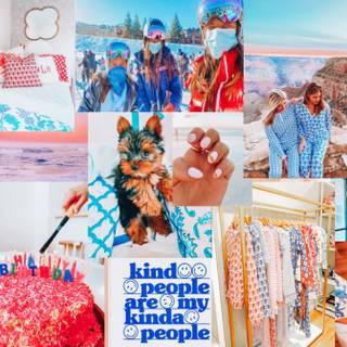 Collage preppy laptop wallpaper