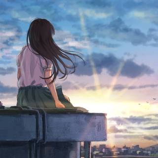 Relaxing anime phone wallpaper