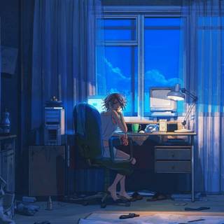 Relaxing anime phone wallpaper