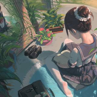 Relaxing anime 4k wallpaper