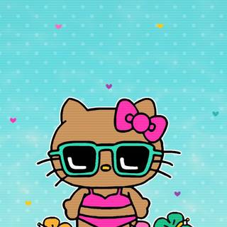 Tan Hello Kitty wallpaper