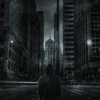 Black and white rain wallpaper