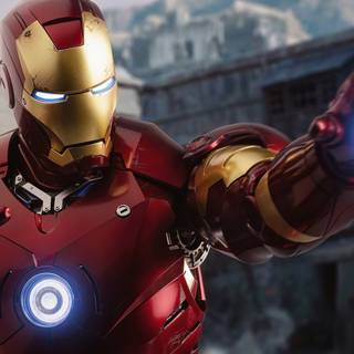 Iron Man 4k logo wallpaper