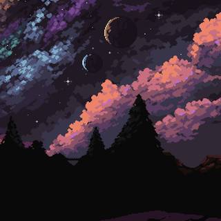 Night pixel wallpaper
