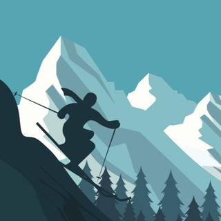 Minimalist ski wallpaper