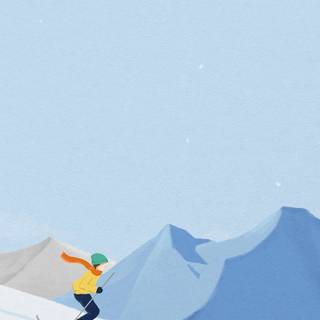 Minimalist ski wallpaper