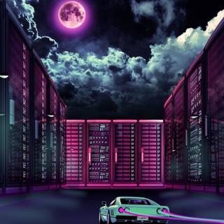 Night retro wallpaper