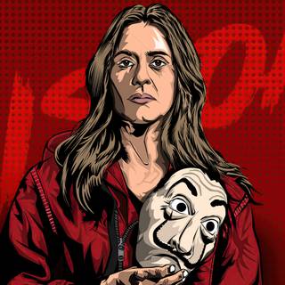 Money Heist cartoon 4k HD wallpaper