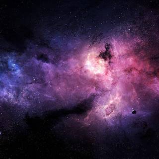 Galaxy and clouds wallpaper