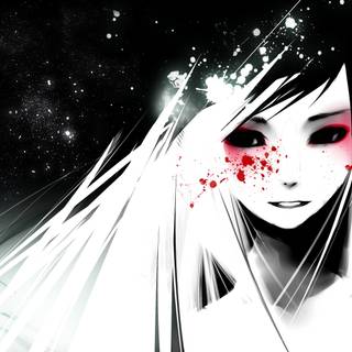 Black and white anime PC wallpaper