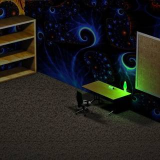 3D desktop shelf wallpaper