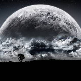 Moon black and white wallpaper