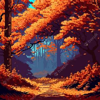 Pixel art autumn wallpaper