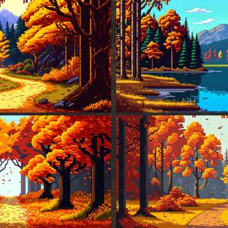 Pixel art autumn wallpaper