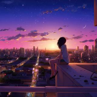 Lonely anime girl wallpaper