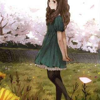 Lonely anime girl wallpaper