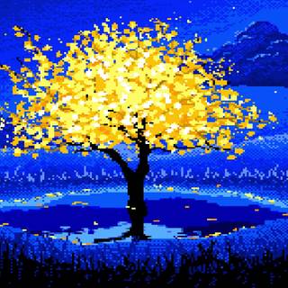 Autumn pixel art desktop wallpaper