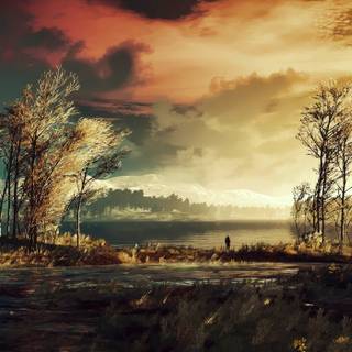 Pixel art autumn wallpaper