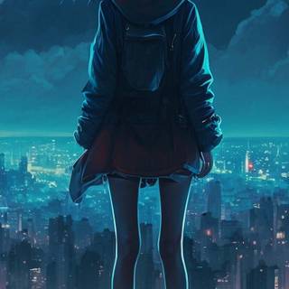 Lonely anime girl wallpaper