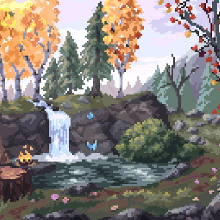 Pixel art autumn wallpaper