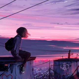 Lonely anime girl wallpaper