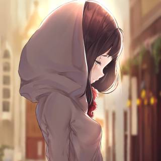 Lonely anime girl wallpaper