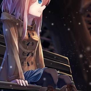 Lonely anime girl wallpaper