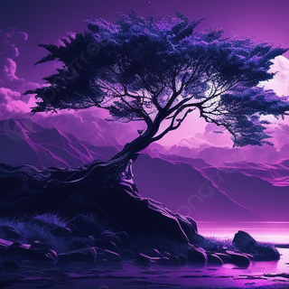 Aesthetic purple scenery wallpaper