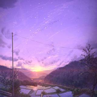 Aesthetic purple scenery wallpaper