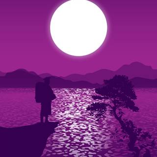 Aesthetic purple scenery wallpaper
