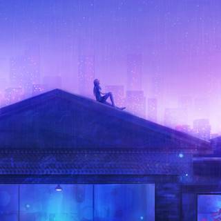 Aesthetic purple scenery wallpaper